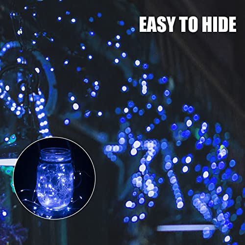 Brightown 12 Pack Led Fairy Lights Battery Operated String Lights Waterproof Silver Wire 7 Feet 20 Led Firefly Starry Moon Lights for DIY Wedding Party Bedroom Patio Christmas (12 Pack, Blue) - color: Blue, size: 12 Pack