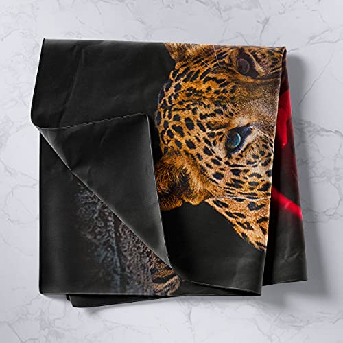 Feelyou Rose Cheetah Tapestry Wall Hanging Leopard Print Tapestry for Kids Boys Girls Romantic Red Rose Floral Wall 3d Animal Theme Art Decor for Bedroom Living Room Large 59x82 - color: Multi 021, size: 82"L x 59"W