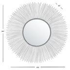 SAFAVIEH Home Collection Jaslene Silver Sunburst 35-inch Round Decorative Accent Wall Mirror for Bedroom Living Room Bathroom Entryway