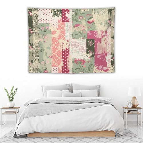 Kurtect Patchwork Flower Tapestry,Abstract Colorful Floral Retro Style Hand Drawn Tapestries for Party Beach Picnic Blankets Tablecloths Living Room Wall Deocr, 30x40 in - color: style-1, size: 40"L x 30"W