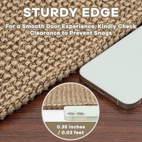 EARTHALL Woven Runner Rug 2x4 Ft Washable Runners for Hallways Cotton Non Slip Eentryway Runner Braided Indoor Floor Carpet for Kitchen, Hallway, Kitchen, Doormat, Orange/Tan/Brown - color: Orange/Tan/Brown, size: 2' x 4' (Runner)