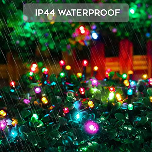 suddus 5 Colors Solar String Lights, Solar Christmas Lights Outdoor Waterproof with 8 Lighting Modes, Multi Colored 100LED Christmas String Lights for Indoor Patio Yard Trees Holiday Decoration - color: Multicolored, size: 33Ft*1pack