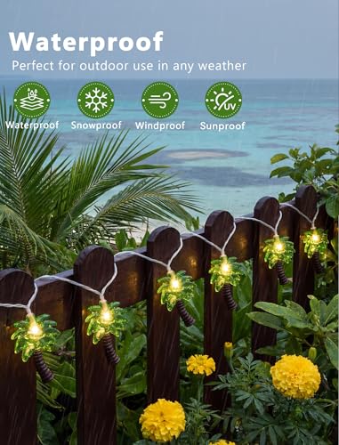 12Ft Summer Beach Hawaiian String Lights - 20 LED Palm Tree Lights for Luau Pool Decor, Hawaii Theme Summer Outdoor Indoor Tropical Party Decorations - color: 20 Palm Tree Ligths