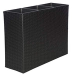 SAFAVIEH Outdoor - Rita Black Wicker 3-Tier Plant Stand with Baskets, Vertical Flower Rack Planter Shelf for Patio, Balcony, Garden, 32.28"W x 11.02"D x 24.8"H (PAT7705A) - color: Black