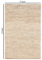FRELISH DECOR Area Rug 5x8 feet - Premium Wool and Jute Blend Handwoven Rugs - Natural Fiber Chunky Stripe Rugs for Living Room, Bedroom, Hallways, Dining Area: Natural Ivory - size: 5' x 8' (Rectangular)