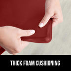 GORILLA GRIP 2 Pack Comfortable Cushioned Kitchen Mats for Floor, 17x29 + 17x59, Waterproof and Stain Resistant, 1/2 Inch Thick Ergonomic Standing Desk Anti Fatigue Mat, Foam Supports Feet, Red