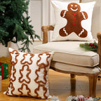 Pickmesh Christmas Throw Pillow Covers 18x18 inch Set of 2 Christmas Gingerbread Man Pillows Case Xmas Cushion Cases Square Tufted Soft Cover for Living Room Bed Couch Sofa Car Home (Dark Brown) - color: Dark Brown
