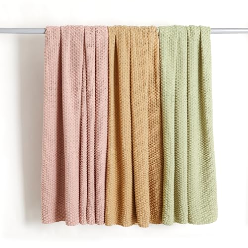 Amazon Basics Chunky Cable Knit Throw Blanket for Couch, Sofa, Bed, Lightweight Soft Cozy, 50" x 60", Dusty Rose - color: Dusty Rose, style: Knitted