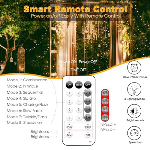 Fairy Lights Plug in 66FT 200 LED USB Twinkle Lights for Bedroom Copper Wire Lights with Remote and Timer 8 Modes, Waterproof String Lights for Dorm DIY Party Christmas Decoration（Warm White） - color: Warm White