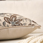 Yangest Flower Pillow Cover 20 x 20 Inches, Nature Chenille Square Throw Pillow Cover Soft Luxury Neutral Accent Couch Pillow Cover for Living Room Bedroom, Beige - color: Beige, size: 20" x 20" (Pack of 1)
