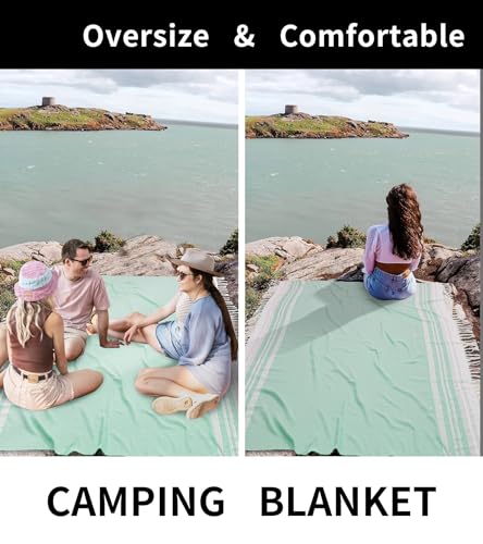 Genovega Large Throw Blanket Yoga Blanket Turkish Beach Towel Women Birthday 60th 50th 40th 30th Ideas Mother Day Grandma Nana Wife Sister Girlfriend Her Female Boss Teacher Father Husband Son - color: Rustic, size: Giant Large 82''x88''