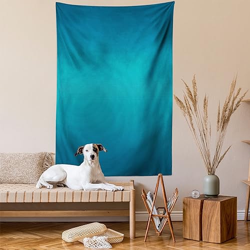 Ambesonne Ombre Tapestry, Deep Blue Tropical Ocean Exotic Lands Inspired Design Modern Digital Print, Wall Hanging for Bedroom Living Room Dorm Decor, 60" X 80", Petrol Blue - color: Petrol Blue, size: 80"L x 60"W