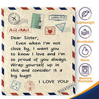 Sister Birthday Blanket Gifts from Sister - Throw to My Sister from Brother Bestie Quotes Soft Fuzzy Fleece Cozy Unique Birthday for Women Adult Kids Teen Girls 50"x60" - color: Sister