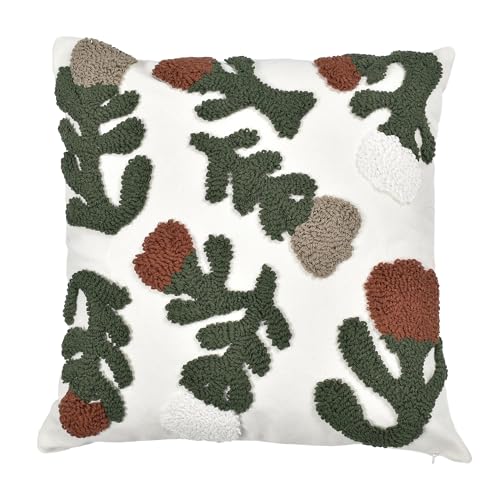 Boho Pillow Covers 18X18 Inch Boho Tufted Throw Pillow Covers Decorative Tassels Cushion Cover Farmhouse Pillow Case for Couch Sofa Bed Living Room Bedroom, Rust Floral - color: Boho Floral Rust, size: 18" x 18" (Pack of 1)