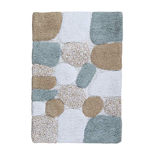Ramanta Home Pure Cotton Pebble Stone Bathroom Rug - Grey Beige, Super Soft Anti Skid Absorbent Bath Rug for Bathroom, Kitchen, Entryway Rug Machine Washable Bathrugs - 21x32 Inch - color: Grey Beige, size: 1'9" x 2'8" (Rectangular)