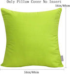 Thmyo 4-Pack 100% Cotton Comfortable Solid Decorative Throw Pillow Case, Square Cushion Cover Pillowcase Sublimation Blank Pillow Covers DIY Throw Pillowcase for Sofa(16x16 inch/ 40x40cm,Light Green)