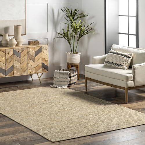 nuLOOM Alessi Solid Farmhouse Cotton Area Rug, 5x8, Beige - color: Beige, size: 5' x 8' (Rectangular)