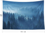 EMMTEEY Forest Wall Tapestry - Mystical Mountain Pine Forest in Fog - Large Nature Wall Hanging for Living Room 92.5x70.9 Inches - Present for Families