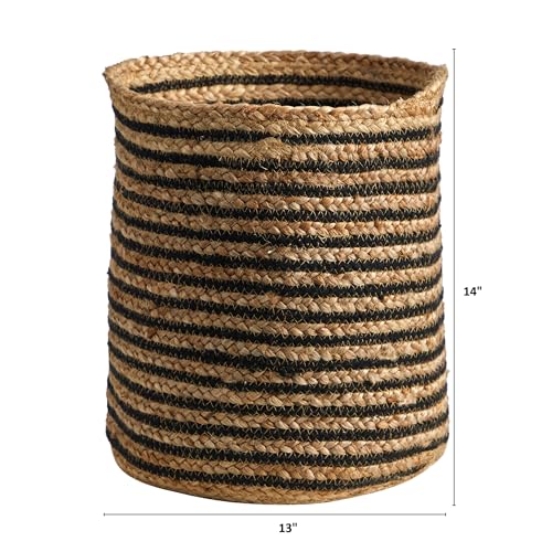 Nearly Natural 13.5in. Handmade Natural Jute Basket Planter, Beige