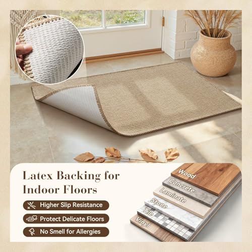 Jute Front Door Mat Indoor Entrance Indoor Door Mat Rugs for Entryway Entry Entrance Mats Inside Doormat Welcome Mats Boho 17"x42" - size: 17"x42"