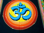 Om/Aum Cotton Batik Wall Hanging Painting Yoga : Size 43"x30" Inches - color: Aum/ Om