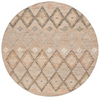 SAFAVIEH Kilim Collection 5' Round Natural/Blue KLM753A Handmade Moroccan Boho Jute & Cotton Entryway Foyer Living Room Bedroom Kitchen Area Rug - color: Natural/Blue, size: 5' (Round)