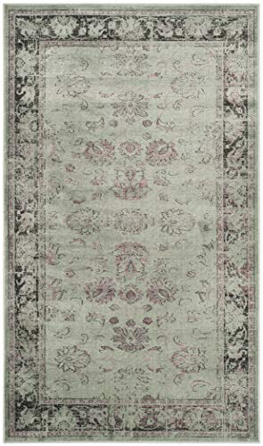 SAFAVIEH Vintage Collection Accent Rug - 2' x 3', Spruce & Ivory, Oriental Distressed Viscose Design, Ideal for High Traffic Areas in Entryway, Living Room, Bedroom (VTG117-2111) - color: Spruce/Ivory, size: 2' x 3' (Rectangular)