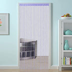 HSYLYM Spaghetti String Curtain for Doorways Privacy Door Frame Tassel Hippy Wall Kitchen Hallway Boho Fringe Curtain Hanging Door Room Dividers Decor 1 Panel（39×86in/100×220cm,Periwinkle）