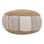 SARO LIFESTYLE Woven Jute and Cotton Pouf