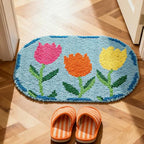 ORIGACH Tulip Latch Hook Rug Kit for Adults Printed Rug Making Kit Handmade Carpet Tapestry Cover with Hook Latch and Preprinted Canvas, Home Arts Crafts Sofa Decor, 20.5x15inch - style: Tulip