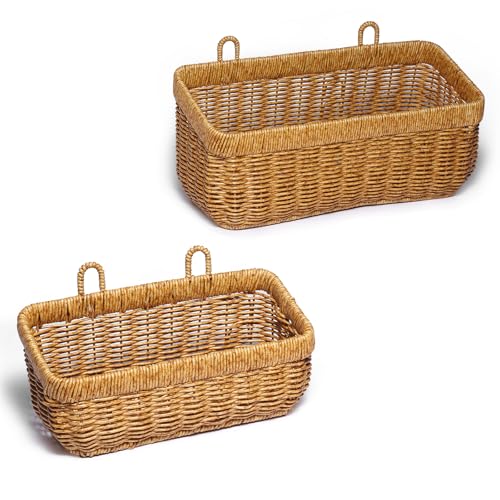 2 PCS Fruit Racks, Kitchen Hanging Basket, Open Storage Bins, Fruit And Vegetable Storage Container, Potato Basket, Kitchen And Bathroom Countertop Organization For Home Decor(Yellow-(M+L)) - color: Yellow, size: M+L