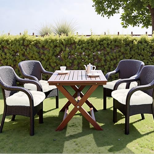 MTMR Water-Repellent Outdoor Chair Cushions Set of 2, 19”X19” Patio Chair Cushions with High Elasticity PP Cotton, Thick Tufted Outdoor Patio Furniture Cushions, Seat Cushions for Outdoor Furniture - color: Beige