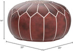 ARTOUARZAZATE Premium Moroccan Leather Ottoman Pouf Cover, Ottoman Footstool Hassock 100% Real Natural Leather pouffe, Home Gifts, Wedding Gifts, Foot Stool (Dark Brown)