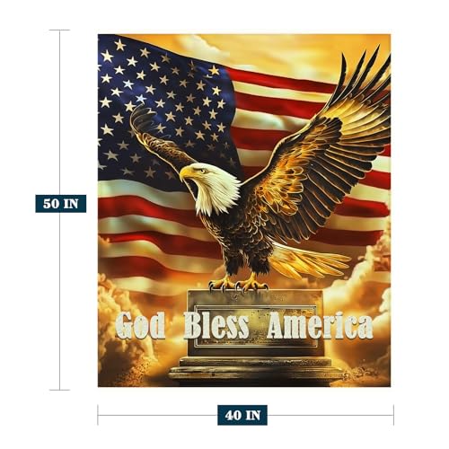 YeeJu Patriotic Throw Blanket for Kids Small 4th of July Memorial Day Fourth of July Blanket for Girls Boys Child Baby Couch Bed White Blue Star Blankets Independence Veteran Day Blanket 40x50 - color: Flag-12, size: 40"x50"