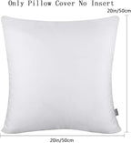 Thmyo 4-Pack 100% Cotton Comfortable Solid Decorative Throw Pillow Case, Square Cushion Cover Pillowcase Sublimation Blank Pillow Covers Valentines Day DIY Throw Pillowcase(20x20inch/50x50cm,White)