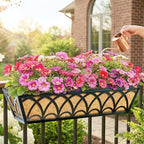 30 Inch Railing Planter Box Window Boxes Planters - 2 Pack Deck Railing Planter Boxes with Adjustable Brackets Coco Liners Balcony Planters Railing Hanging for Window Flower Boxes Outdoor Garden Decor - size: 30 Inch