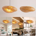 23.62" Bamboo Light Shade,Hand-Woven Bamboo Rattan Hanging Lamp Shade Wicker Chandelier Shade,for Dining Living Bedroom Kitchen Farmhouse 1-Pack - color: Bamboo 23.62 in 1-Pack