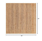 Rugs.com - Braided Jute Rug – 5 Ft Square Natural Hand Braided Rug – Eco-Friendly Texture for Living Rooms, Kitchens, and Entryways - size: 5' x 5' (Square)