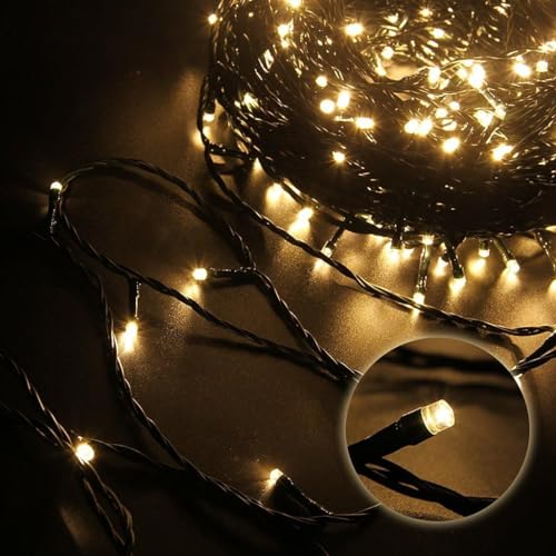 Outdoor String Lights, Fairy Lights 33 FT 100 LED Waterproof Deco for Indoor Outdoor Backyard Tree Party Cafe Patio Home Room Festival Chirstmas (Transparent Wire-Multi Color (Warm White-Black) - color: Warm White-Black