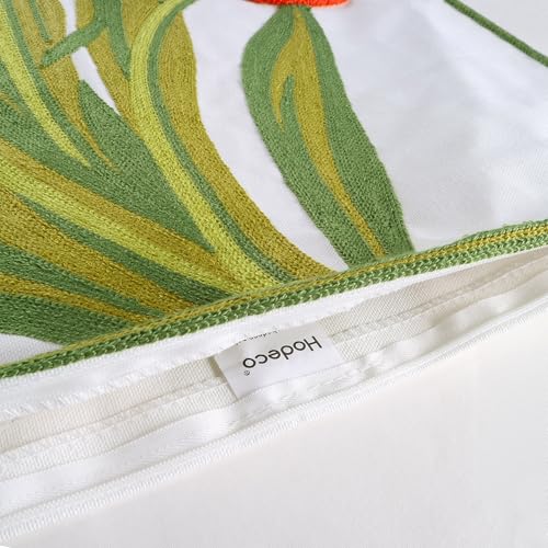 Embroidery Throw Pillow Cover 18x18 Home Decor Floor Pillow Cover for Couch Sofa Chair Best Gift 100% Cotton Floral Embroidered Cushion Cover Square Pillowcase 45x45cm Red Tulip, 1 Piece - color: Red Tulip