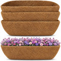 Y&M 4pcs 24" Trough Coco Liner for Window Box Deck Basket Planter Trough Coconut Fiber Liners, Coconut Fiber Pre-Formed Replacement - color: 4pcs 24in Arc