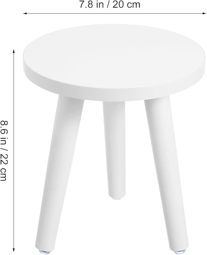 Cabilock Indoor Plant Stand, Wood Plant Table Stand, Boho Sturdy and Stable Flower Pot Holder, Single Bonsai Stool Holder Tall, Corner Modern Decor (White)