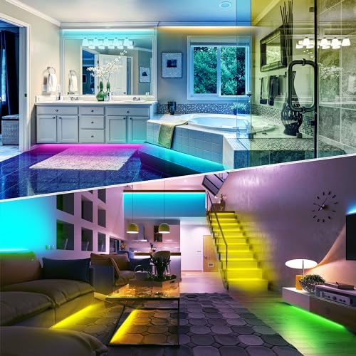 NBBUFF Led Lights for Bedroom 150ft (2 Rolls of 75FT), Color Changing RGB Led Strip Lights with 60 Keys Remote and App Control, Music Sync Led Lights for Room Kitchen Party Home Decor - size: 150 ft