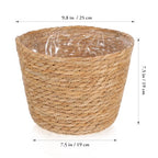 FOMIYES Woven Straw Flower Basket, Seagrass Planters Pot, Garden Plant Pot Containers Wicker Rattan Vase Sundries Organizer Storage Bins for Indoor Outdoor Plants - size: 25X19CM