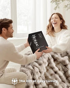Ultra Soft Cozy Faux Fur Throw Blanket, Fuzzy Plush Thick Bubble Blanket, Oversize Luxury Fluffy Blanket for Couch, Bed, and Living Room, 60x80 Inches, Tie-Dye Light Taupe - color: Tie-dye Light Taupe, size: Twin
