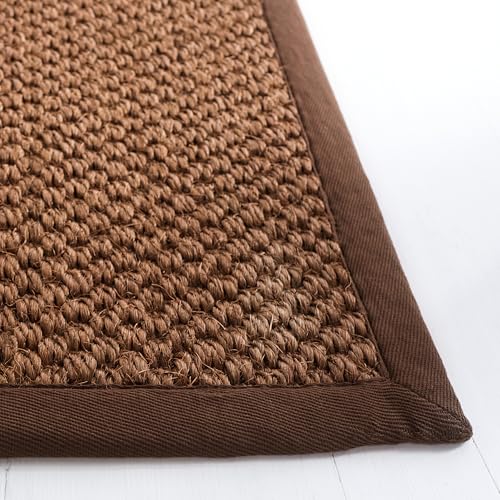 SAFAVIEH Area Rug 2x3 - Natural Fiber Collection - Chocolate, Sisal, Woven Design with Border (NF525D) - color: Chocolate, size: 2' x 3' (Rectangular)