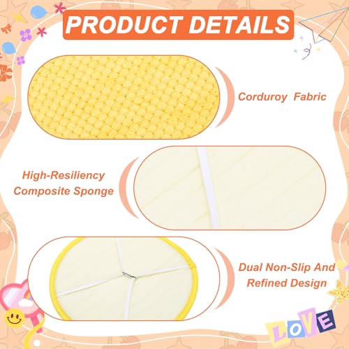 uxcell Round Stool Cushion, 10 x 10 Inch Round Seat Pads with Elastic Straps, Anti-Slip Soft Round Pad Chair Seat Cushions for Dining Chairs Kitchen Bar High Stool, Lemon Yellow - color: Lemon Yellow, size: 10 x 10 Inch