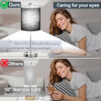 Lynnoland Set of 2 Touch Control Table Lamps with 2 USB & AC Outlet, 3-Way Dimmable Bedside Nightstand Lamps for Bedroom Living Room Nursery, 800 Lumens 5000K Daylight Bulbs Included - color: (2 Pack)Black & Brushed Nickel(Base)-5000K Bulbs Included
