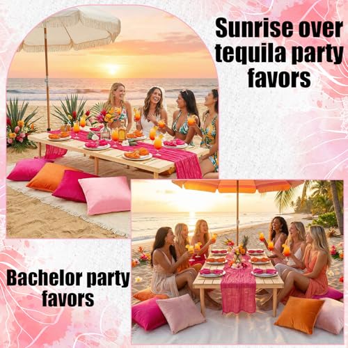 Beeveer 91 x 71 Extra Large Outdoor Boho Picnic Blanket with Tequila Table Runner, 6 Throw Pillow Covers 6 Napkins Woven Cotton Yarn Oversize Beach Blanket Washable Picnic Camp Wedding - color: Tequila