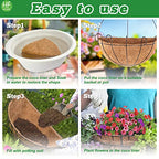 HFHOME 14" Dia Half Round Coco Liner, Half Circle Wall Coir Planter, Coco Fiber Replacement Liners for Wall Hanging Baskets- 2 PCS - size: 14"-2PCS